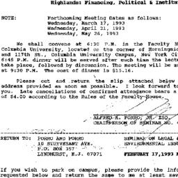 Announcements, 1993-02-17. ...