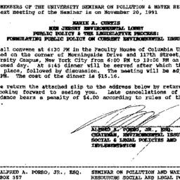 Announcements, 1991-11-20. ...