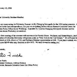 Announcements, 1996-02-13. ...