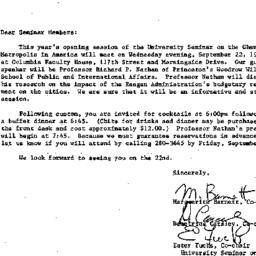 Announcements, 1982-09-07. ...