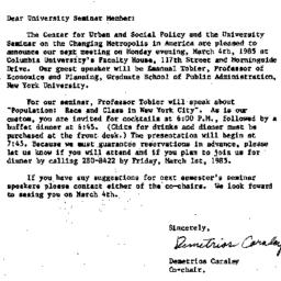 Announcements, 1985-02-06. ...