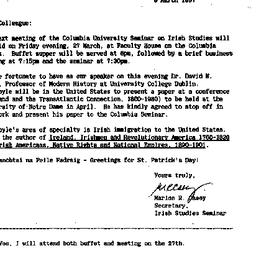 Announcements, 1987-03-09. ...