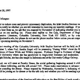 Announcements, 1997-10-28. ...