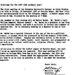 Announcements, 1988-08-31. ...