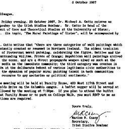Announcements, 1987-10-03. ...