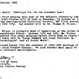 Announcements, 1985-10-10. ...