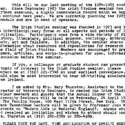 Announcements, 1985-04-01. ...
