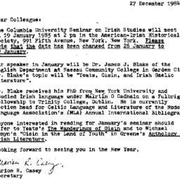 Announcements, 1984-12-27. ...