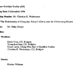 Minutes, 1993-12-08. Buddhi...