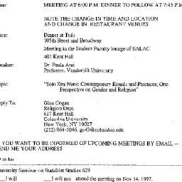 Announcements, 1997-11-14. ...
