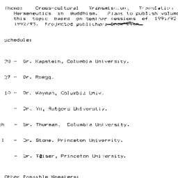 Schedules, Buddhist Studies...