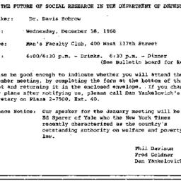 Announcements, 1968-12-18. ...
