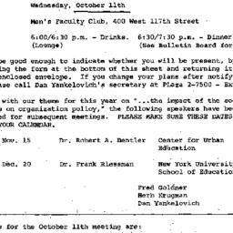 Announcements, 1967-10-11. ...