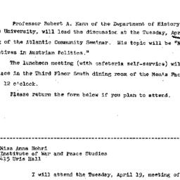 Announcements, 1966-04-04. ...