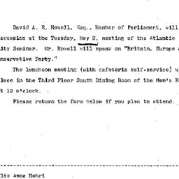 Announcements, 1967-04-20. ...