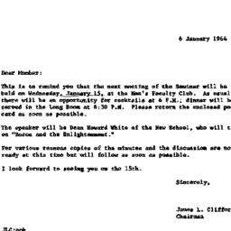 Announcements, 1964-01-15. ...