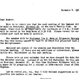 Announcements, 1963-11-04. ...