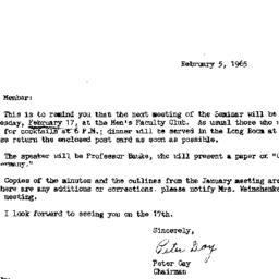 Announcements, 1965-02-05. ...