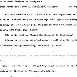 Announcements, 1974-01-30. ...