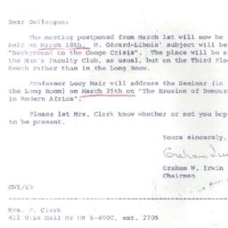 Announcements, 1965-03-08. ...