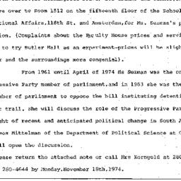 Announcements, 1974-11-21. ...