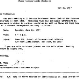 Announcements, 1987-05-26. ...