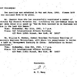 Announcements, 1983-05-25. ...