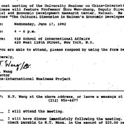 Announcements, 1992-05-14. ...
