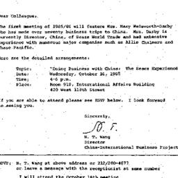 Announcements, 1985-09-12. ...