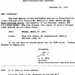 Announcements, 1985-02-13. ...