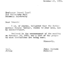 Correspondence, 1970-10-29....