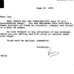 Correspondence, 1974-06-25....