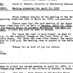Announcements, 1979-03-21. ...