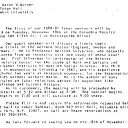 Announcements, 1980-10-24. ...