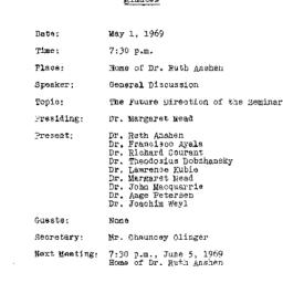 Minutes, 1969-05-01. The Na...