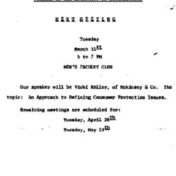 Announcements, 1970-03-31. ...