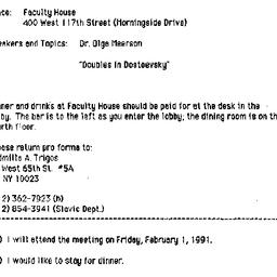 Announcements, 1991-01-15. ...