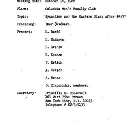 Minutes, 1968-10-18. Slavic...