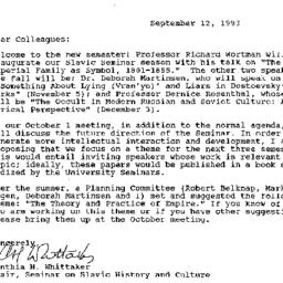 Announcements, 1993-09-12. ...