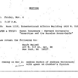 Announcements, 1983-11-04. ...