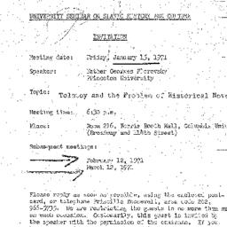 Announcements, 1971-01-15. ...