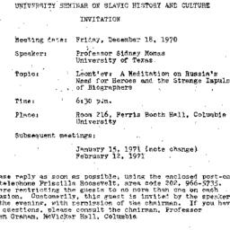 Announcements, 1970-12-18. ...