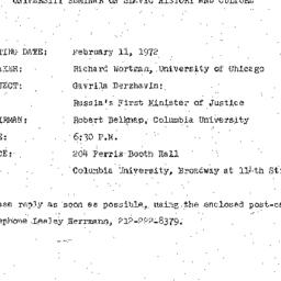 Announcements, 1972-02-11. ...