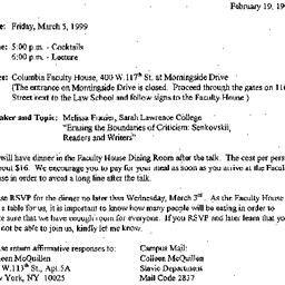 Announcements, 1999-02-19. ...