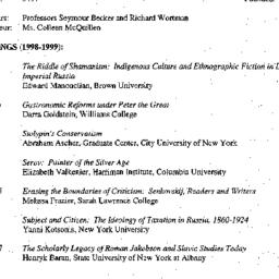 Schedules, Slavic History a...