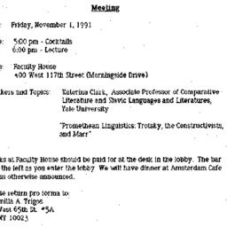 Announcements, 1991-10-15. ...
