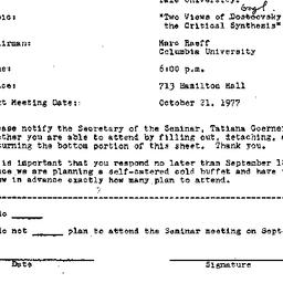 Announcements, 1977-09-23. ...