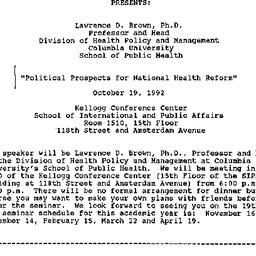 Announcements, 1992-10-19. ...