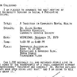 Announcements, 1979-11-19. ...