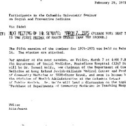 Announcements, 1975-02-19. ...